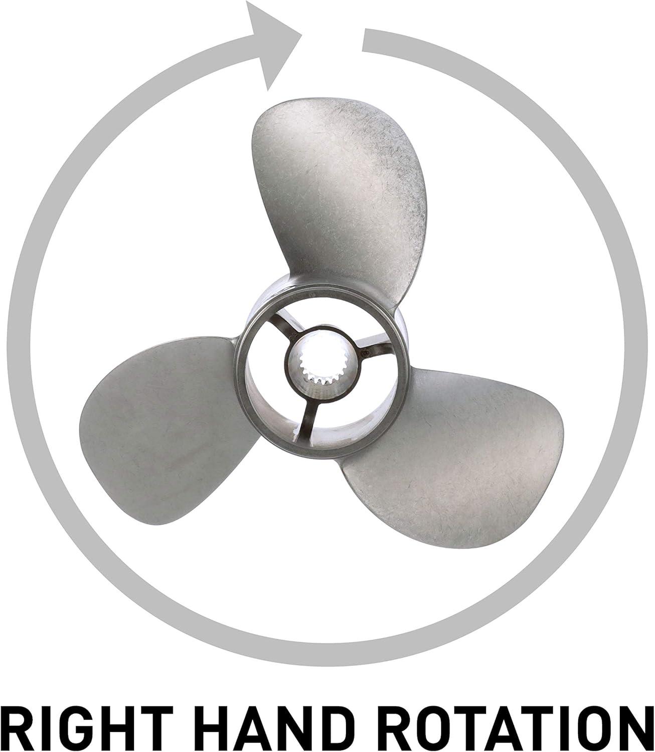 imageQuicksilver Bravo Three 135quot Diameter X 28quot Pitch 3Blade Stainless Steel Propeller Right Hand Rotation Matte Finish