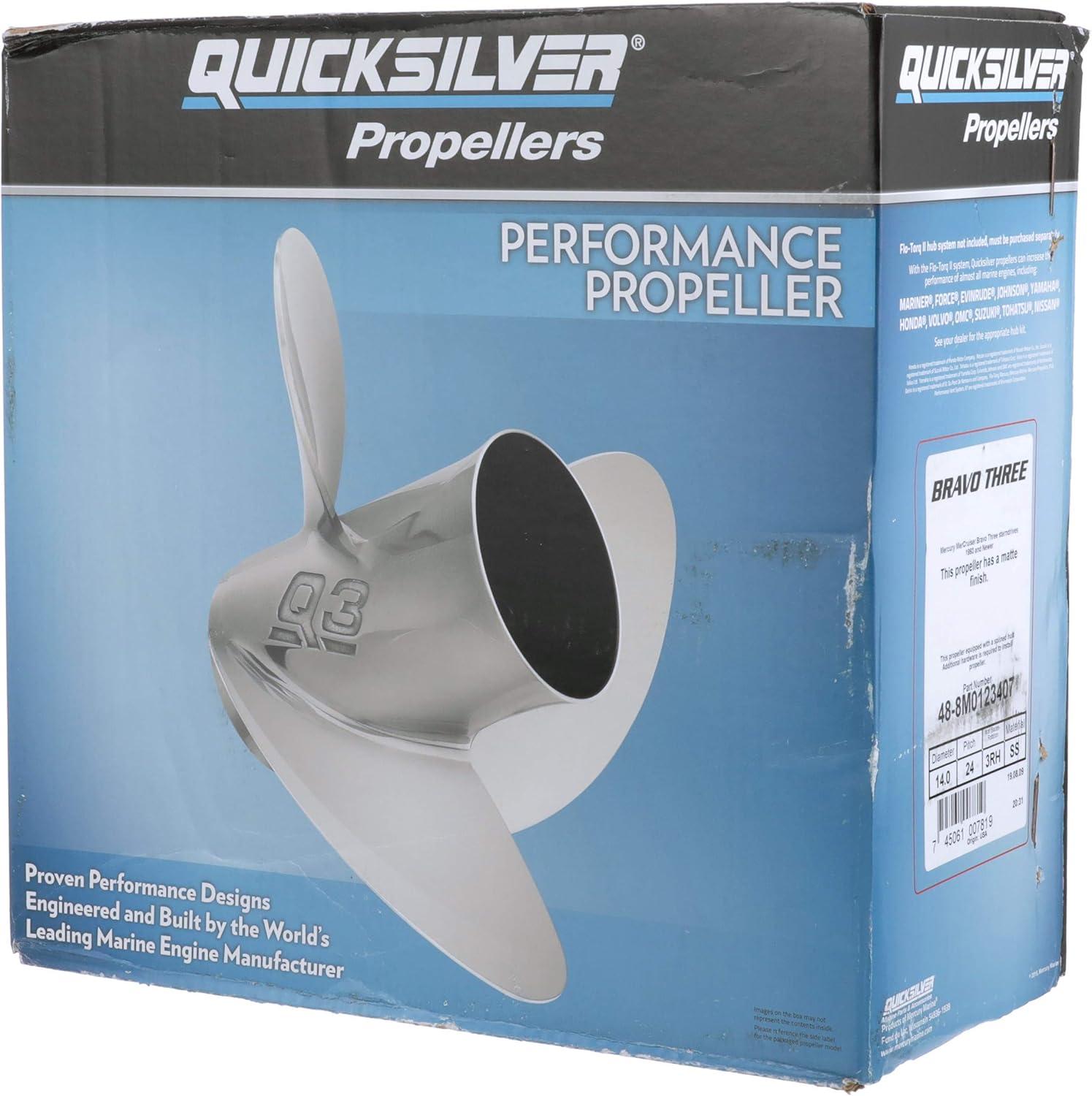 imageQuicksilver Bravo Three Stainless Steel Propeller8M0123407  24P  Right