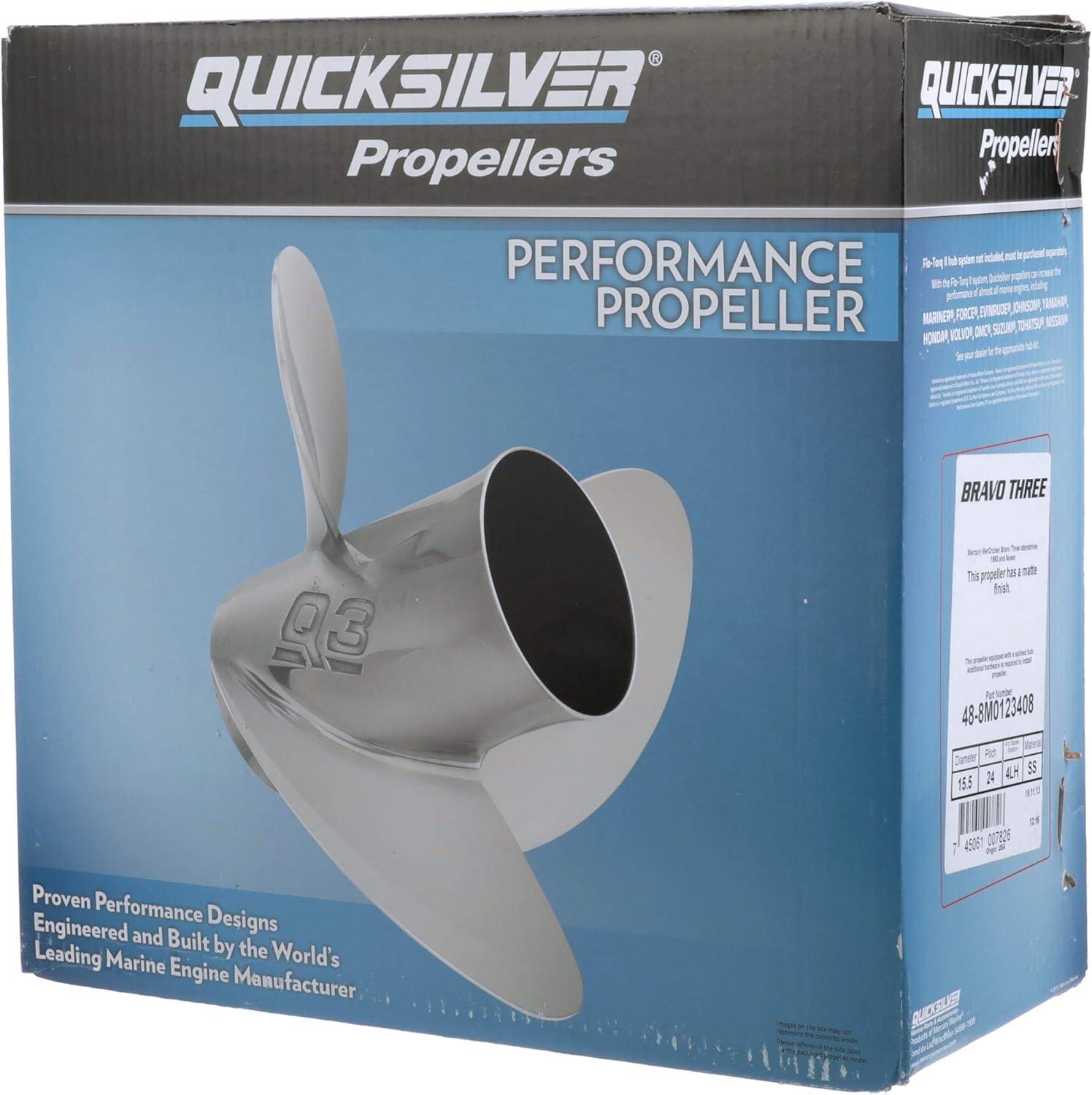 imageQuicksilver Bravo Three Stainless Steel Propeller8M0123408  24P  Left