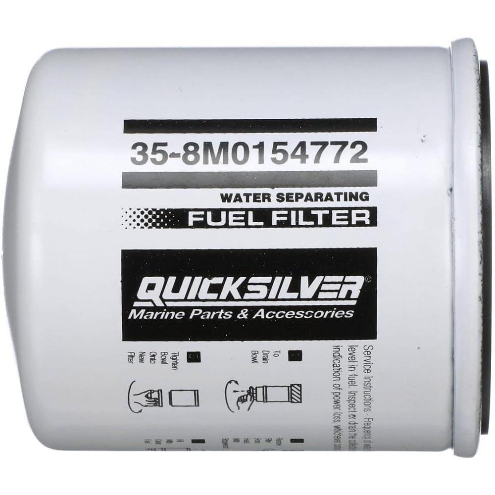 imageQuicksilver 8M0154772 Water Separating Fuel Filter for Select Johnson and Evinrude Outboards