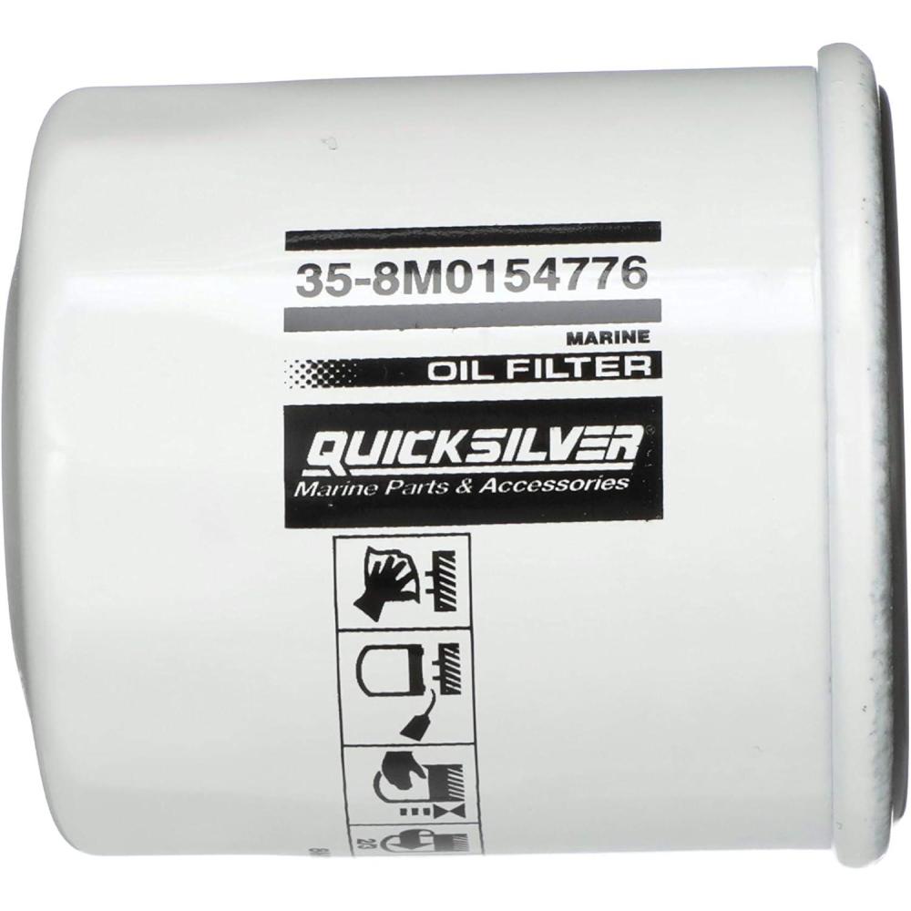 imageQuicksilver 8M0154776 20 Micron Oil Filter for Select Yamaha Honda and NissanTohatsu 99115hp Outboards 20002018Unspecified