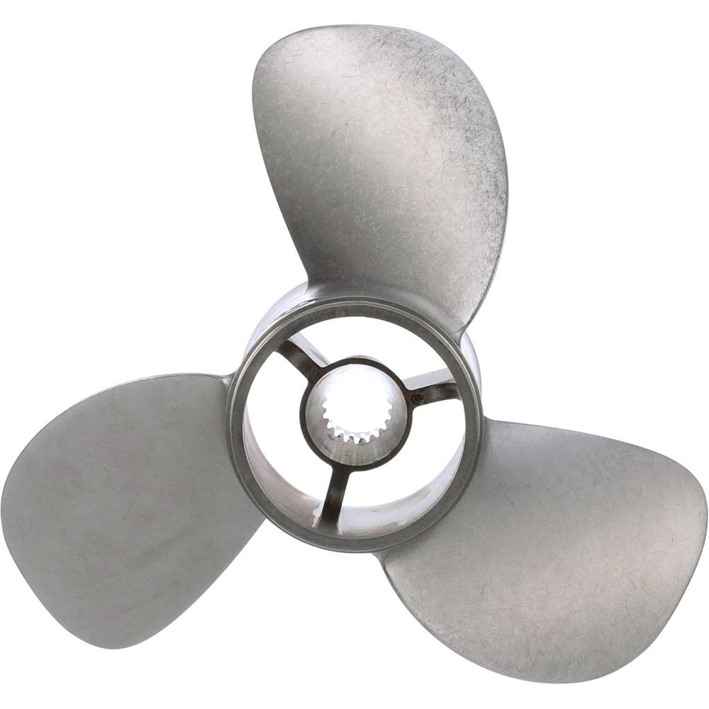 imageQuicksilver Bravo Three 135quot Diameter X 28quot Pitch 3Blade Stainless Steel Propeller Right Hand Rotation Matte Finish