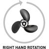imageQuicksilver Black Diamond 3Blade Aluminum Propeller 875 Dia x 65 Pitch Right Hand