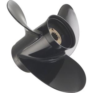 imageQuicksilver Black Diamond Aluminum Boat Propeller Black Finish 3 Blade Propeller