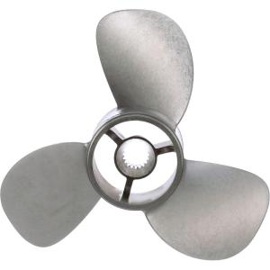 imageQuicksilver Bravo Three 135quot Diameter X 28quot Pitch 3Blade Stainless Steel Propeller Right Hand Rotation Matte Finish