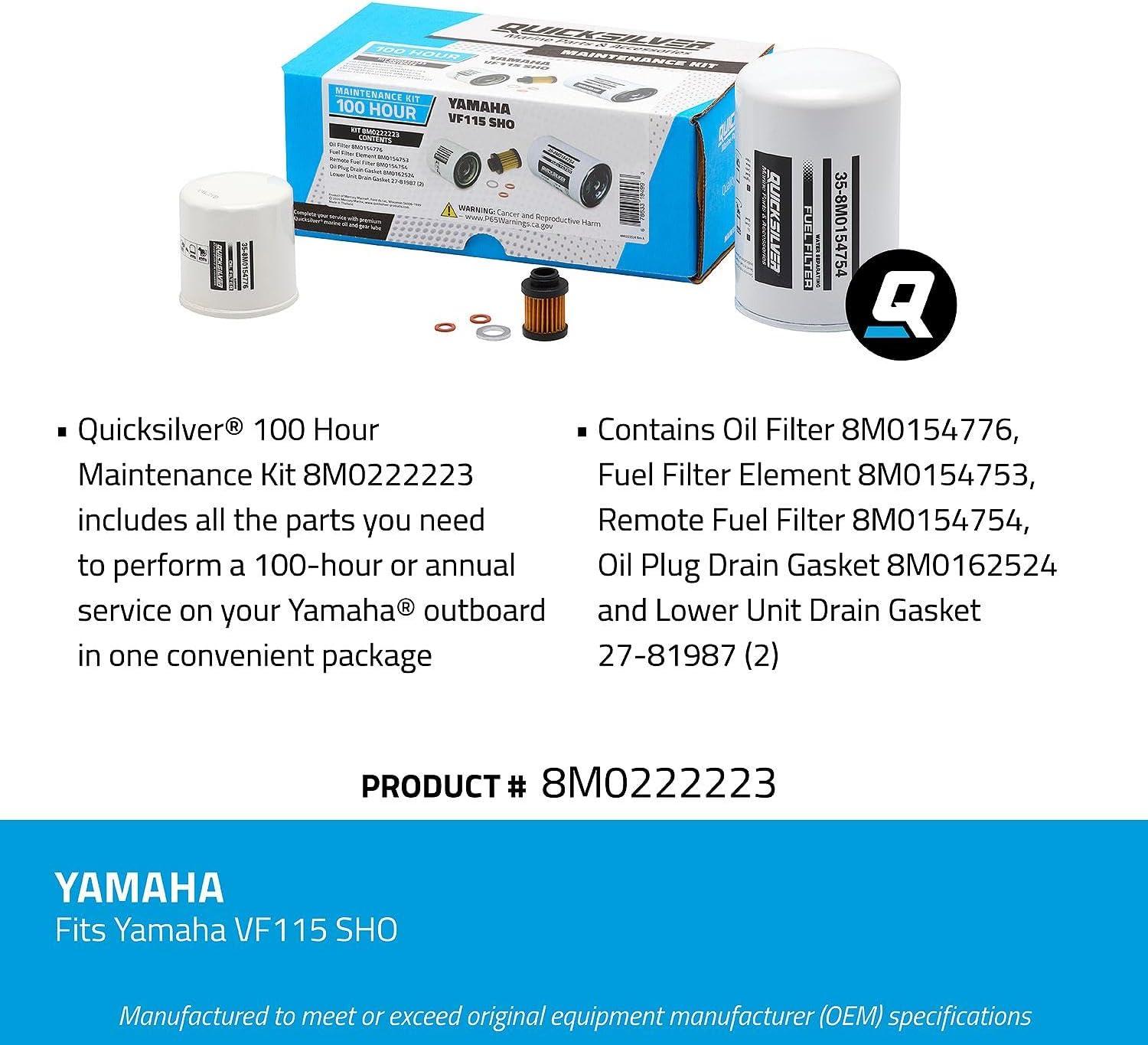 imageQuicksilver 8M0222223 100 Hour Maintenance Kit Yamaha VF115 SHO