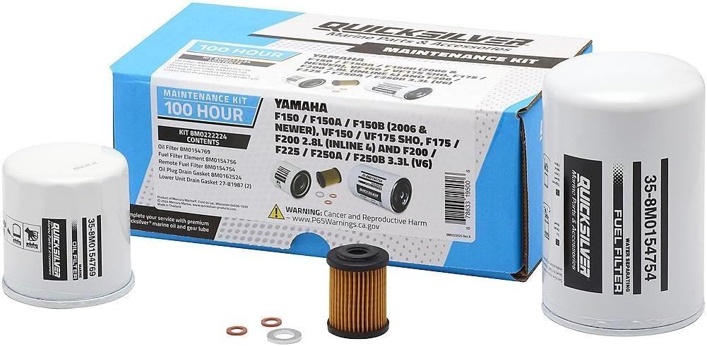 imageQuicksilver 8M0222224 100 Hour Maintenance Kit Yamaha Various 150175200225250