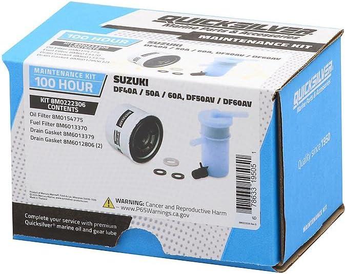imageQuicksilver 8M0222306 100 Hour Maintenance Kit Suzuki DF40A50A60A and DF50AVDF60AV