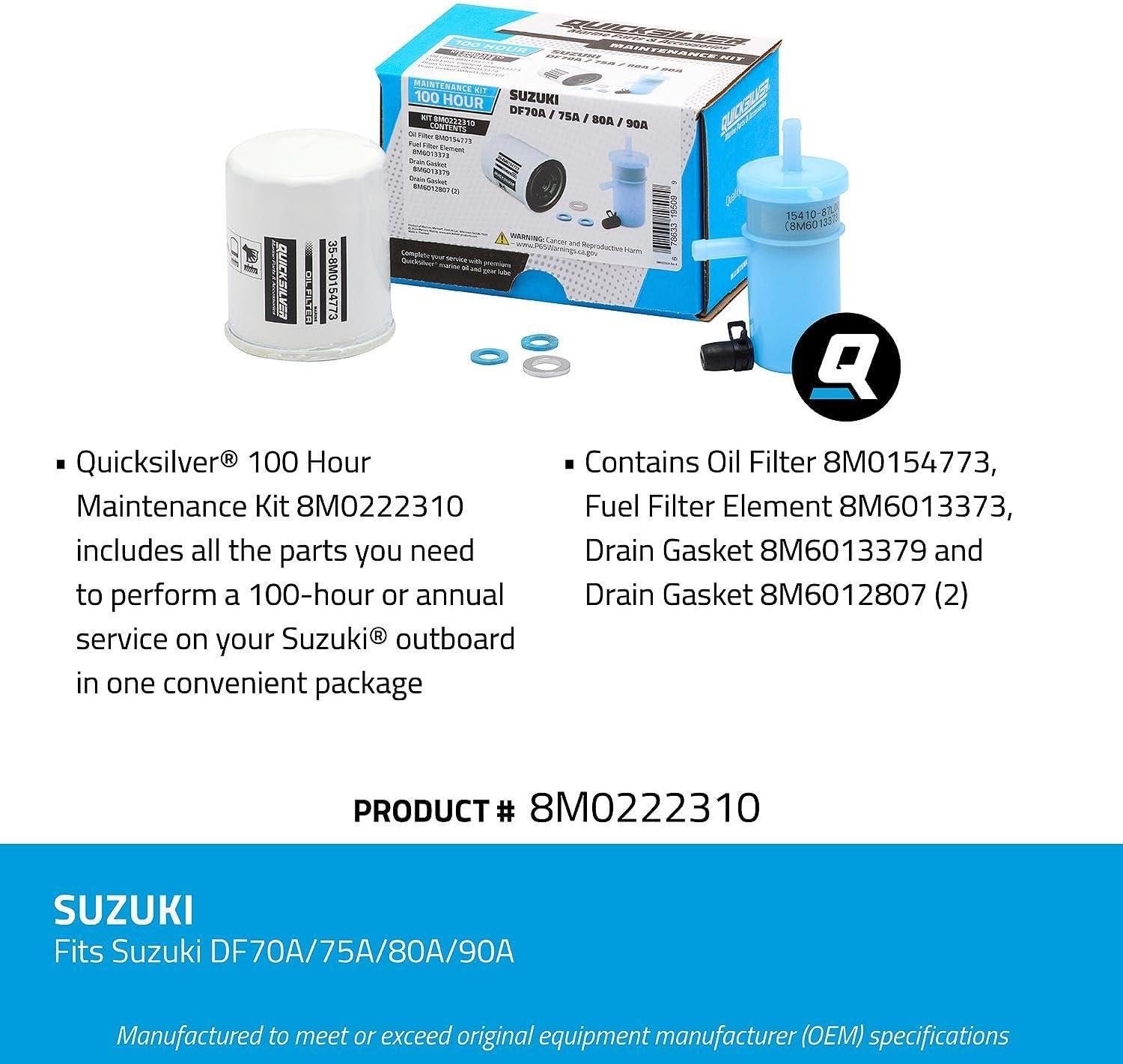 imageQuicksilver 8M0222310 100 Hour Maintenance Kit Suzuki DF70A75A80A90A