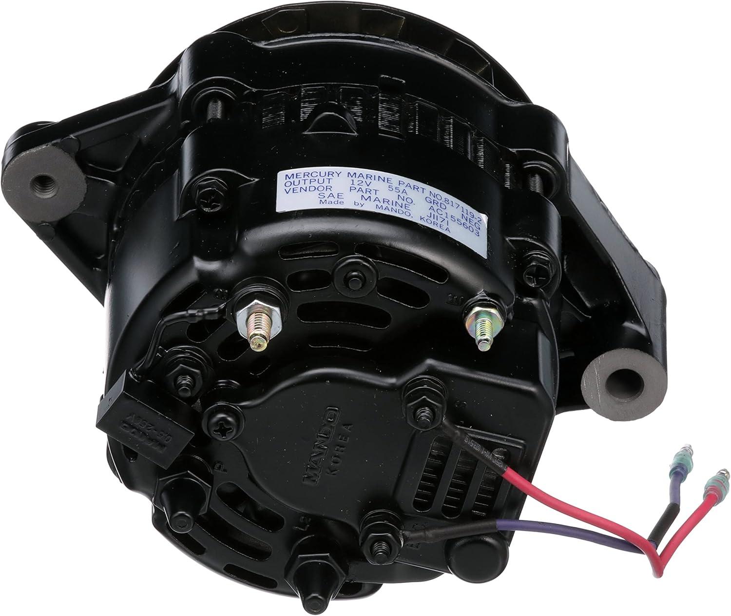 imageQuicksilver 817119A4 55 Amp Alternator Mando VBelt for 4Cylinder MerCruiser Stern Drive or Inboard Engines Made by General Motors 19822016