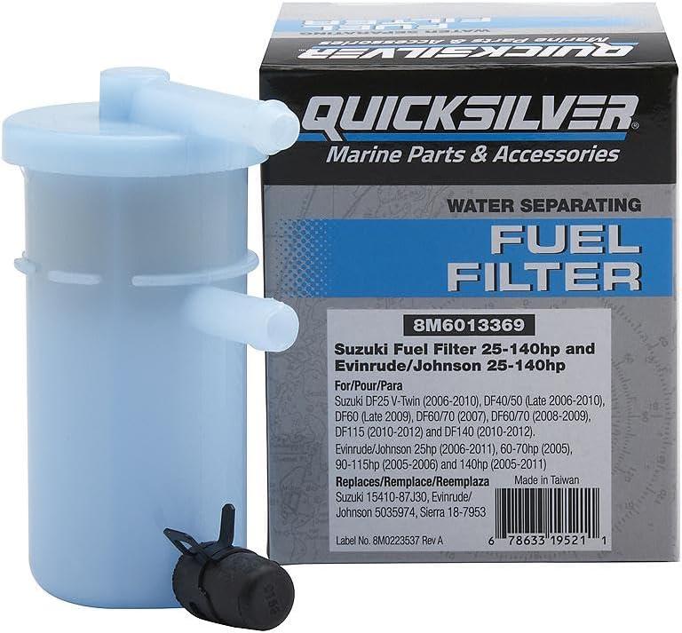 imageQuicksilver 8M6013369 Fuel Filter Suzuki 25140hp ampamp EvinrudeJohnson 25140hp