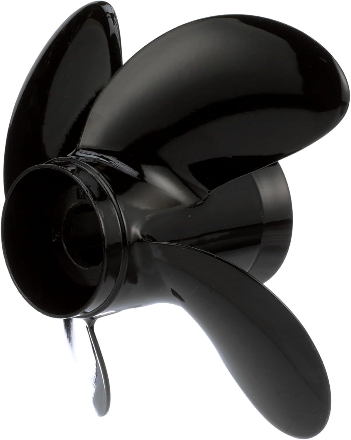 imageQuicksilver 8M8027513 Nemesis 4Blade Aluminum Propeller  101quot diameter x 14quot pitch Right Hand Rotation 4060 HP Mercury Black Finish