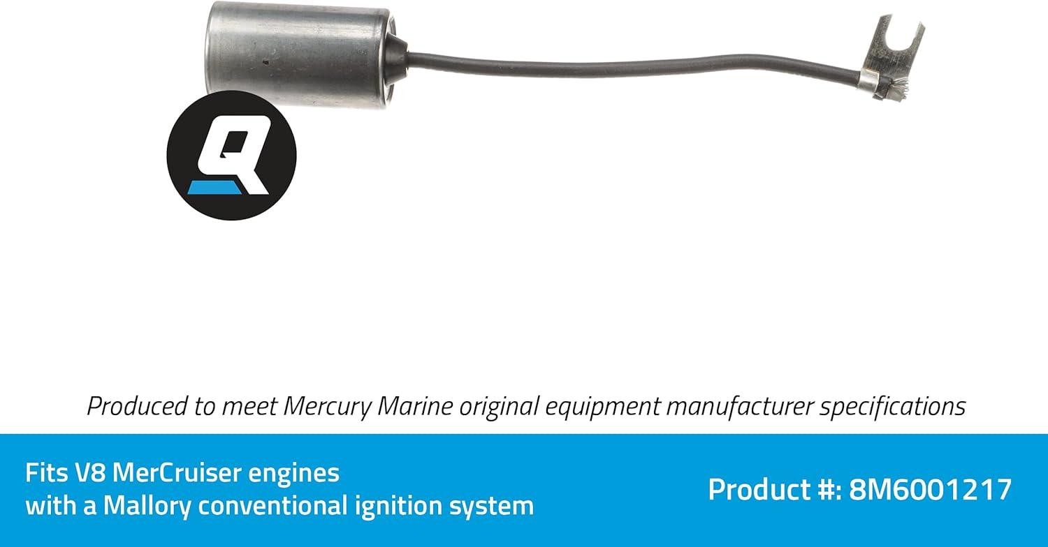 imageQuicksilver 8M6001217 Condenser for V8 MerCruiser Engines Made by Ford or General Motors with Mallory Conventional Points Ignition System