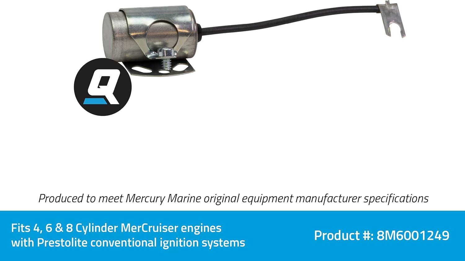 imageQuicksilver 8M6001249 Condenser for Select MerCruiser Engines with Prestolite Conventional Ignition Systems