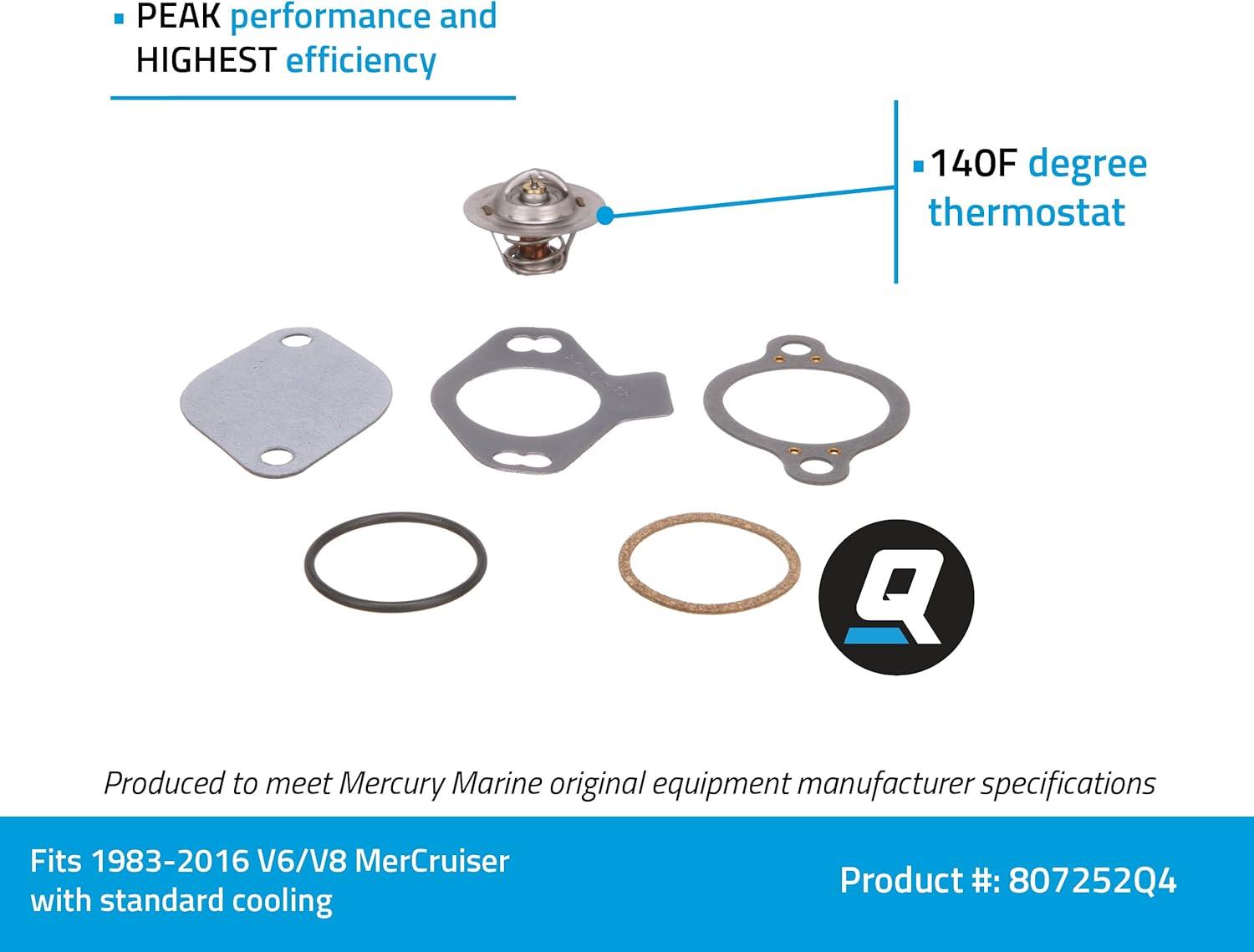 imageQuicksilver 807252Q4 Replacement Thermostat for V6 and V8 MerCruiser Engines 19832016